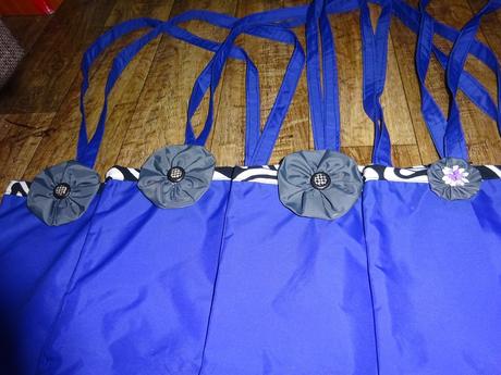 Šité modré nákupní tašky 44 x 42 cm -4 ks, 