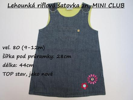Lehounká riflová šatovka zn. miniclub, miniclub,80