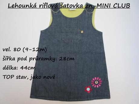 Lehounká riflová šatovka zn. miniclub, miniclub,80
