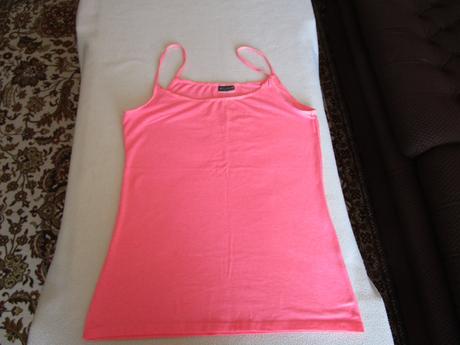 Pěkný svítivě oranžový top na ramínka, vel. l, l