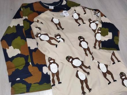 2x trička se žáby 128 lindex, lindex,128