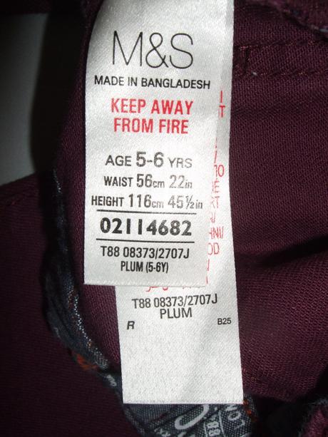 Džínsy vínovej farby m&s - nenosené, marks & spencer,116