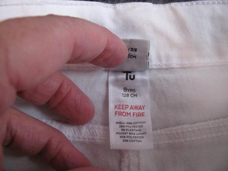 Bílé elastické džínové kraťasy, tu,128