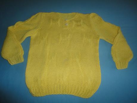 Ručně pletený svetřík/halenka 7-8 let, 122