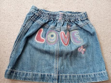 Sukýnka  riflová s výšivkou 104/110, george,104