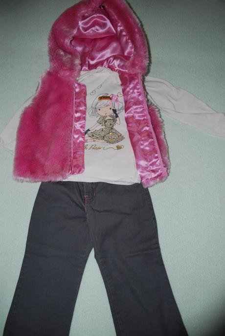 Komplet kalhoty, triko a vesta, george,104