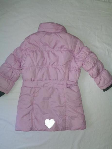 Krásný zimní fialkový kabát - srdíčka, dopodopo,98