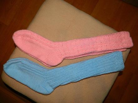 Pletené podkolenky - ručně doma pletené, 