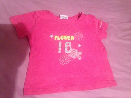 Dívčí tričko nápis, květy vel. 74 - 80, berti,74