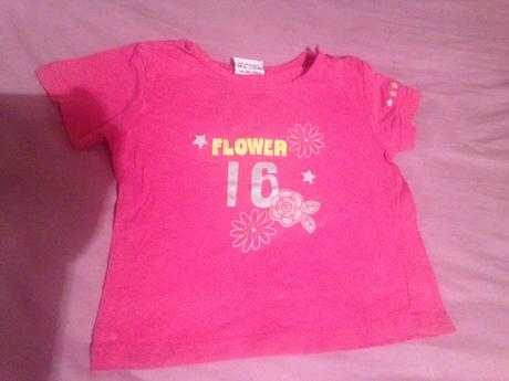 Dívčí tričko nápis, květy vel. 74 - 80, berti,74