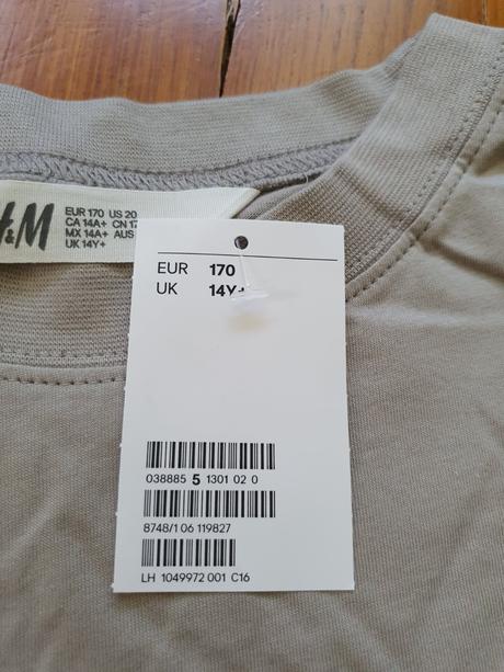 Tričko, triko s dlouhým rukávem, h&m,170