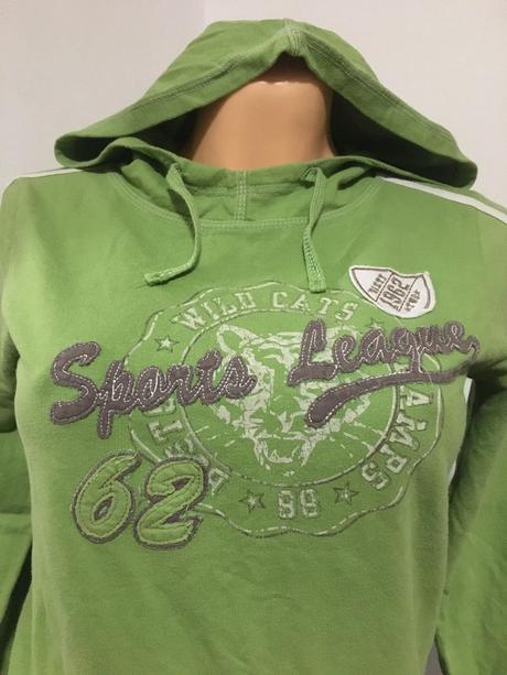 Vel. 36 zelená dámská mikina s kapucí, 36