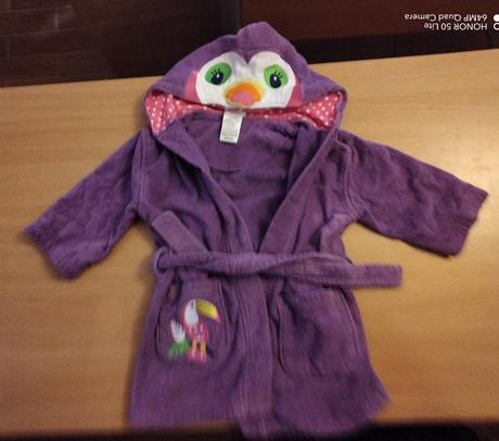 Fialový froté župan, velikost 104, 104