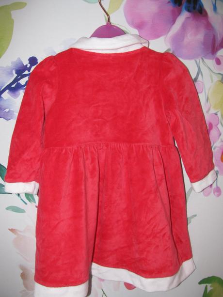 Vánoční velurové pružné šaty v.9-12 měs., 80