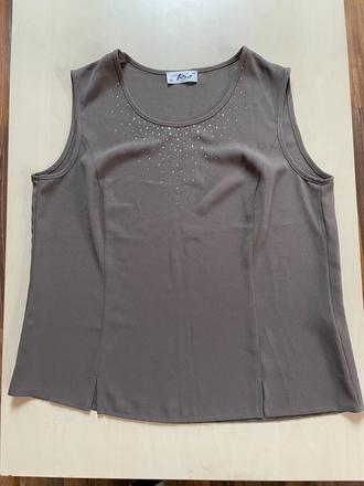 Khaki top s kamínky, vel 44/ xxl/xxxl, rio, xxl