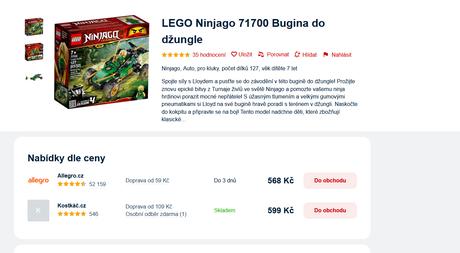Lego ninjago 71700 bugina do džungle,