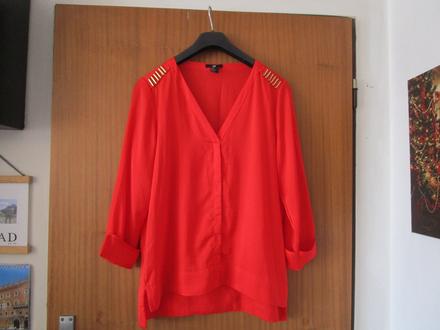 Pěkná lehoučká červená halenka, vel. 38, h&m, h&m,38