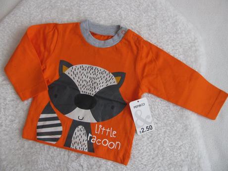 Bavlněné oranžové tričko s liškou,unisex, pepco,68