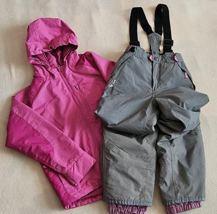 Dětský set zimní bunda a oteplovačky, vel.134/140, tcm,134
