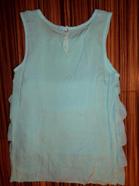 Luxusní mentolový volánový top 146/152, 146