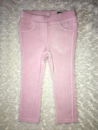 Růžové sametové skinny kalhoty benetton, benetton,92