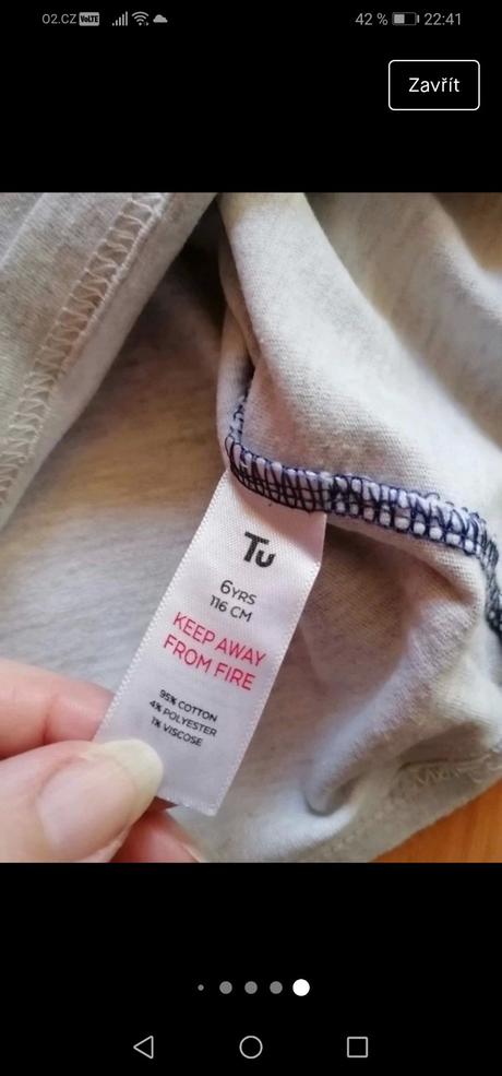 Dětské tričko s pruhem, tu, vel. 116 cm, tu,116