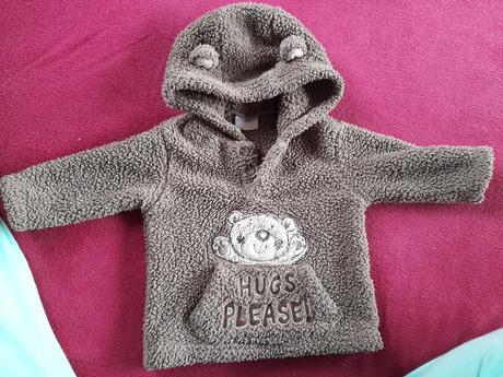 Mikina hnědá jako medvídek s ušima, cherokee,80