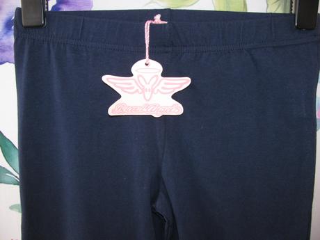 Tmavě modré elastické bavlněné legíny, 158