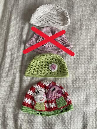 Háčkované čepice/klobouček/prasátko pepina 1-2r, 86