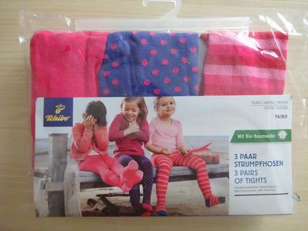 3x punčocháče barevné, vel. 74/80, tchibo,74