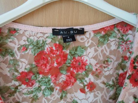 Krajkové květované tričko tílko top, amisu,s
