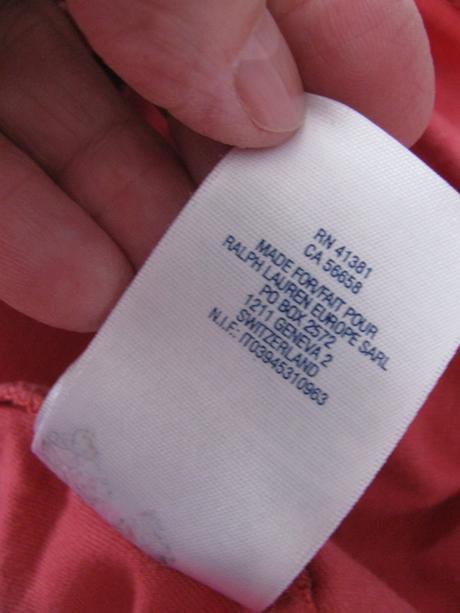 Bavlněné červené tričko s nápisem, unisex, ralph lauren,128