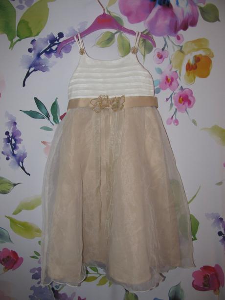 Zlato bílé společenské princeznovské šaty v.3 roky, bhs,98