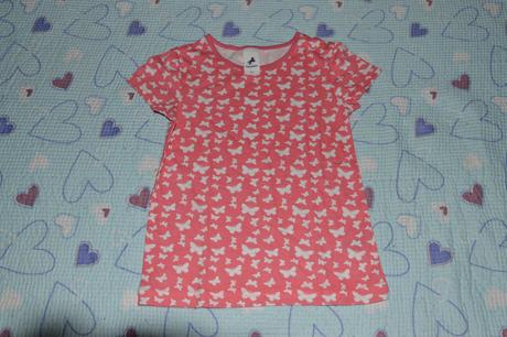 2x bio bavlněné triko, duopak, s motýlky, c&a,116