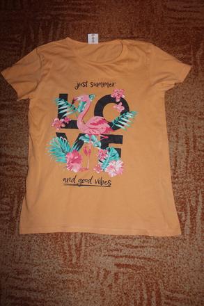 Tričko s plameňákem vel. 146-152, takko,146