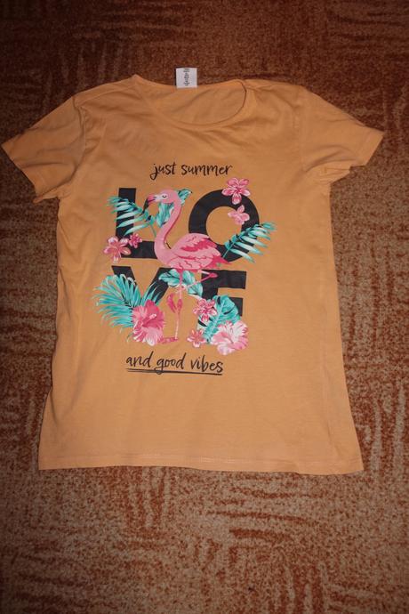 Tričko s plameňákem vel. 146-152, takko,146