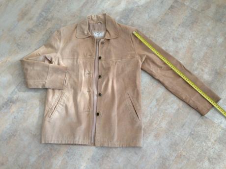 Pravá kůže lady sako kabát pískové barvy vel.36 s, s