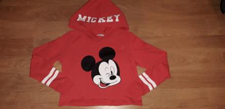 Crop mikina mickey, h&m,146