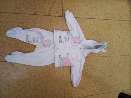 Kojenecký komplet-mikina, body a dupačky, 68