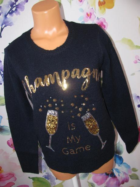 Tmavě modrý svetr s flitry a světýlkama, george,38