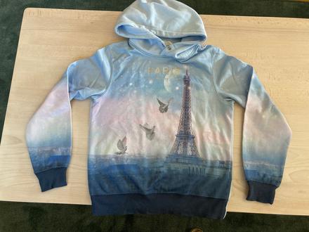 Teplá mikina s kapucí paris 146/152, h&m,146