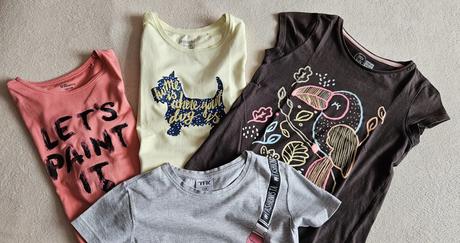 4x dívčí tričko (3x krátké, 1x dlouhé) vel.128-134, 128