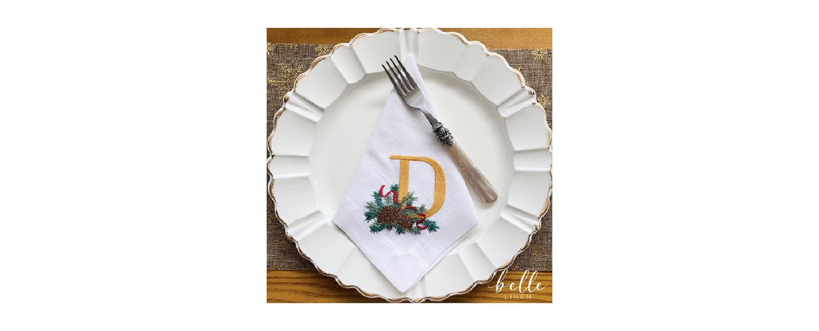 Fler Lněný vyšívaný ubrousek Fler Lněný vyšívaný ubrousek