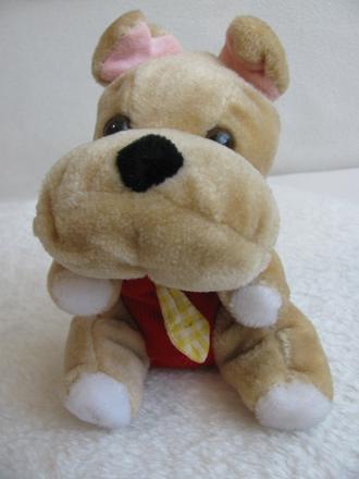 Krásný, milý plyšový pejsek-bulldog, 