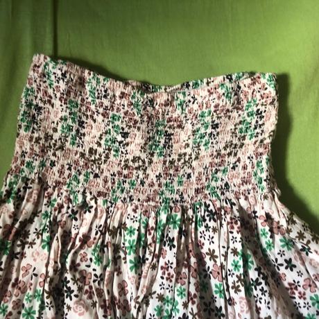 Sukne s kytickama xs zeleno hnedo cremova, xs