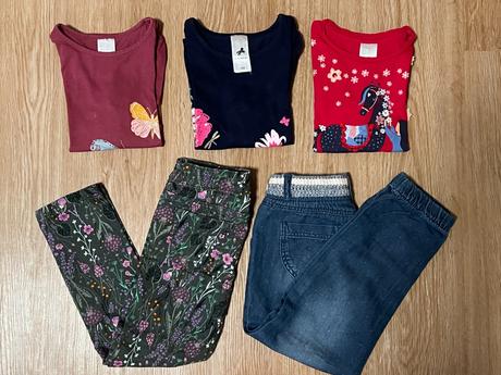 Dívčí jarní/podzim set - trika, kalhoty aj., c&a,98