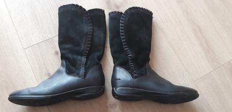 Černé kožené kozačky clarks vel. 34, clarks,34