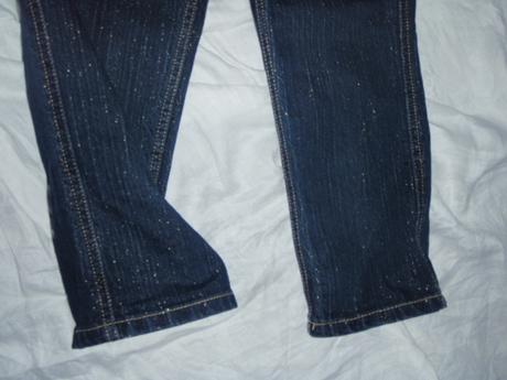 Luxusní delší riflové-stříbrné tříčtvrťáky, denim co,158