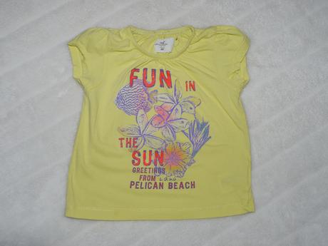 Zlute bavlnene tricko , h&m,80