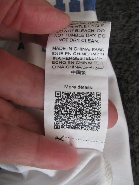 Crop top bílé tričko s nápisem, 146